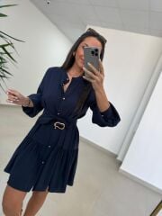 Sh 8697 Laci Tensel Gömlek Elbise