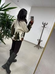 Mz 22365 Taba Geyikli Polar Sweat