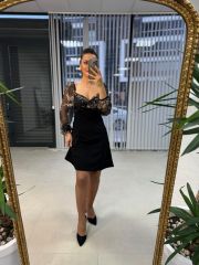 My Kiss Neck Chiffon Dress