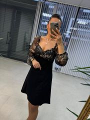 My Kiss Neck Chiffon Dress