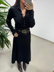 Mz 22694 Siyah Çıtçıtlı Triko