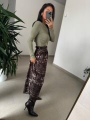 Dv 31401 Bel Drape Detaylı Çağla Yeşili Bluz