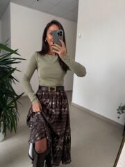 Dv 31401 Bel Drape Detaylı Çağla Yeşili Bluz