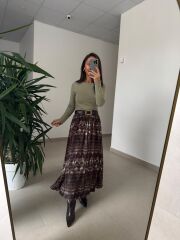 Dv 31401 Bel Drape Detaylı Çağla Yeşili Bluz