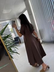 Dr 8342 Tasarım Kahve Modal Çan Elbise