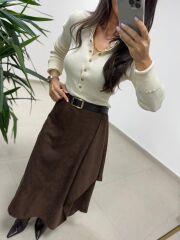 Ms 0605 Süet Tasarım Anvelop A.Kahve Etek