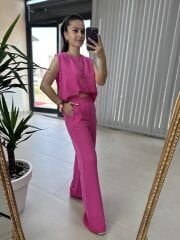 Pamuk keten pembe ikili takım