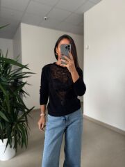 Orj. Marka Yumoş Dantel Detaylı Kazak