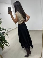 Ms 0605 Süet Tasarım Anvelop Siyah Etek