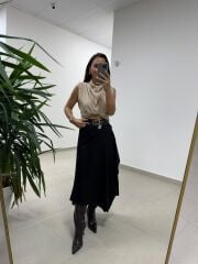 Ms 0605 Süet Tasarım Anvelop Siyah Etek