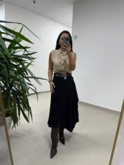 Ms 0605 Süet Tasarım Anvelop Siyah Etek