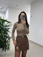 Dv 32122 Kaşmir Vizon Transparan Bluz