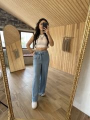 Beyaz ipli triko crop