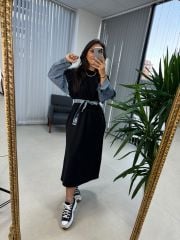 Dr 8193 Design Denim Belted Dress