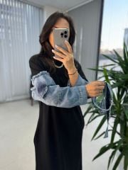 Dr 8193 Design Denim Belted Dress