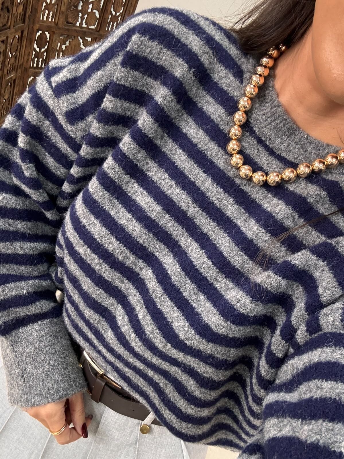 Po 2870 Gri-Laci Çizgili Kazak