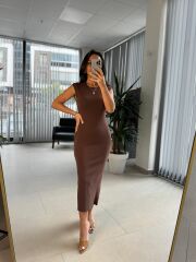 Df Basic Kahve Kalem Elbise