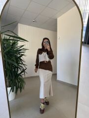 Bb 30478 Kahve Süet Garnili Sweat