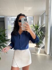 Fw 3005 İndigo Modal Tensel Gömlek