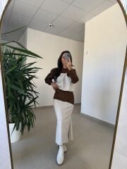 Bb 30479 Kahve Süet Garnili Etek