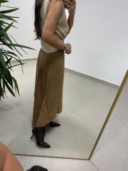 Ms 0605 Süet Tasarım Anvelop Taba Etek