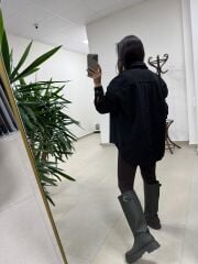 Dgf 2399 Siyah Nakışlı Polar Ceket