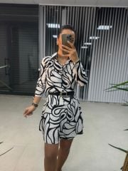 Ms Zebra Desen Elbise S