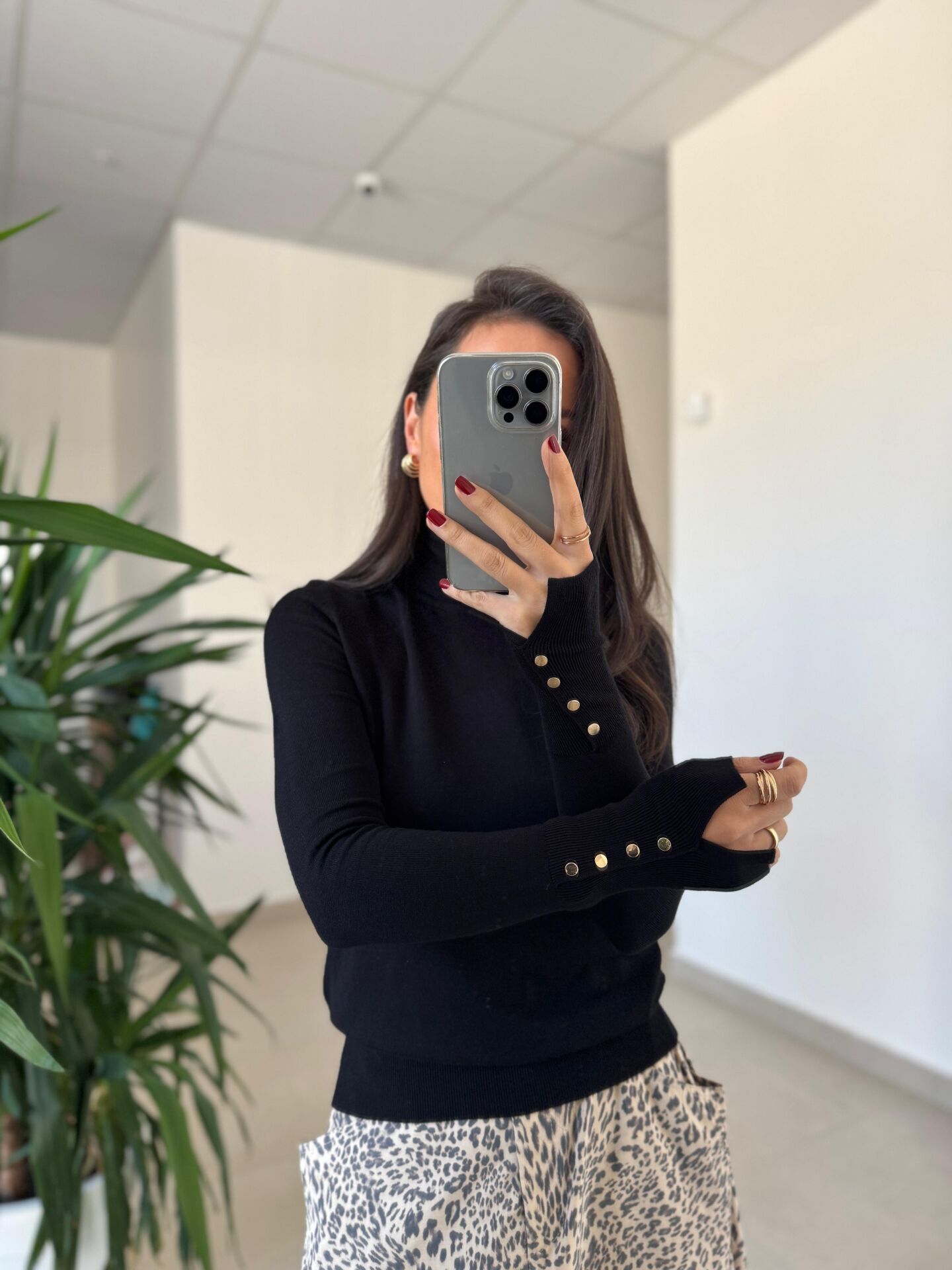 Dv 1268 Droplu Balıkçı Siyah Kazak