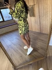 Soft aerobin draped dress