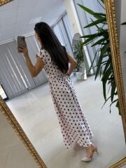 Nx 4883 Pudra Kahve Puantiyeli Gömlek Elbise