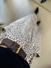 Bb 30525 Kemer Detaylı Leopar Etek