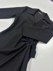 Mc Kruvaze Simli Tokalı Siyah Elbise