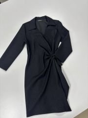 Mc Kruvaze Simli Tokalı Siyah Elbise