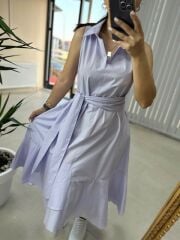 Lila Poplin Elbise