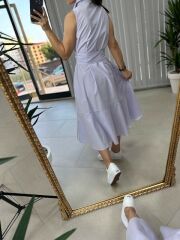 Lila Poplin Elbise