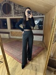 Orj marka siyah yumoş crop