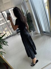 Np 2053 Siyah Bel Gipeli Tensel Elbise
