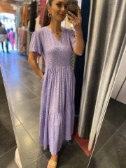 Purple crispy viscose dress