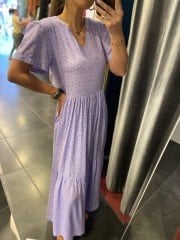 Purple crispy viscose dress