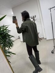 Dgf 2399 Haki Nakışlı Polar Ceket