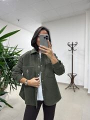 Dgf 2399 Haki Nakışlı Polar Ceket