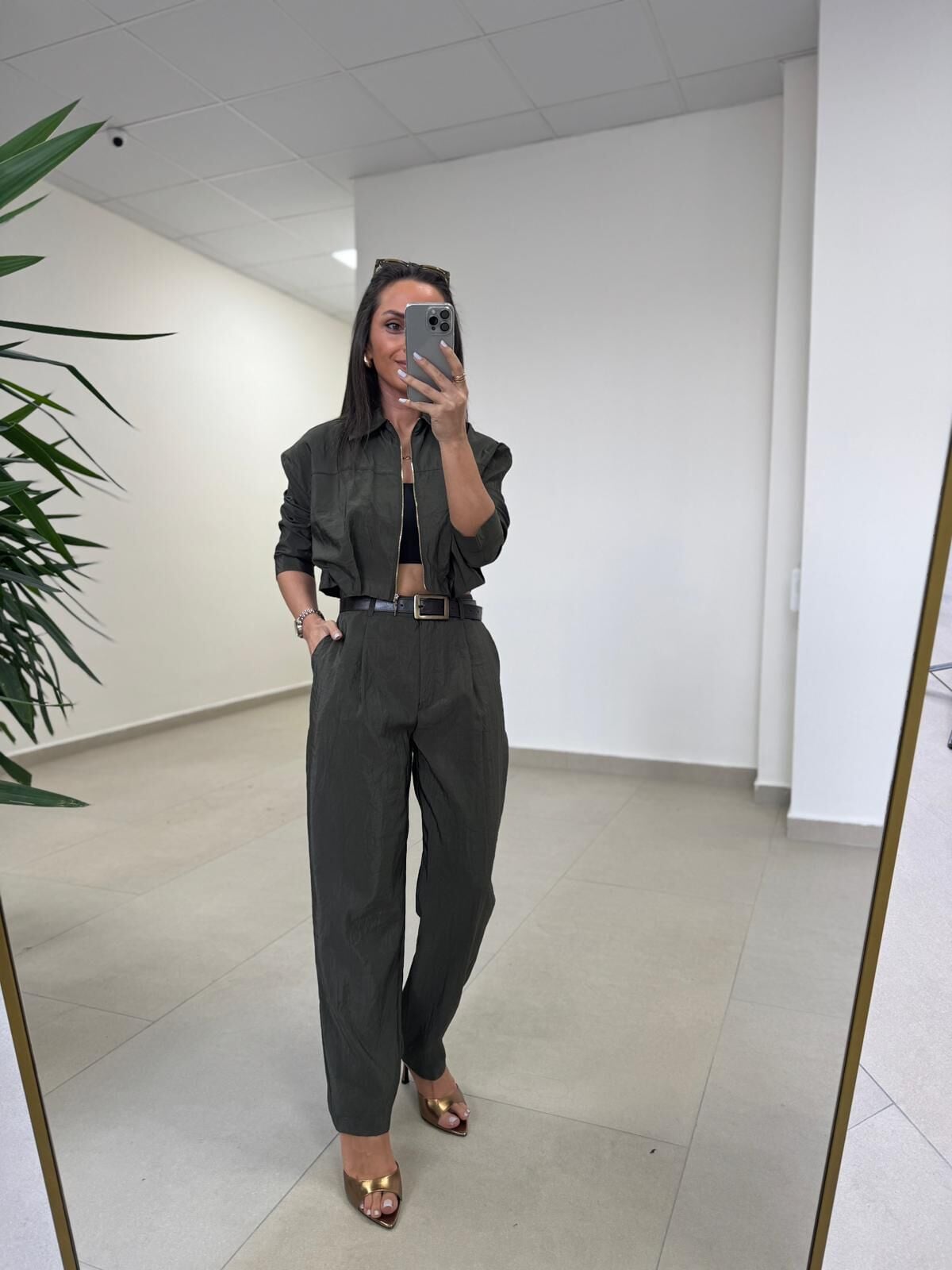 Sh 60593 Gold Fermuarlı Paraşüt İkili Haki Takım