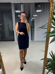 Ms Omuz Düğmeli Laci Elbise
