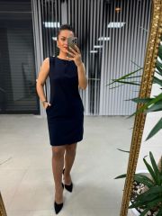 Ms Omuz Düğmeli Laci Elbise