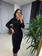 Ms Uzun Yaka Kalem Elbise