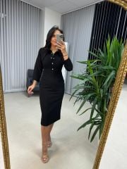 Ms Uzun Yaka Kalem Elbise