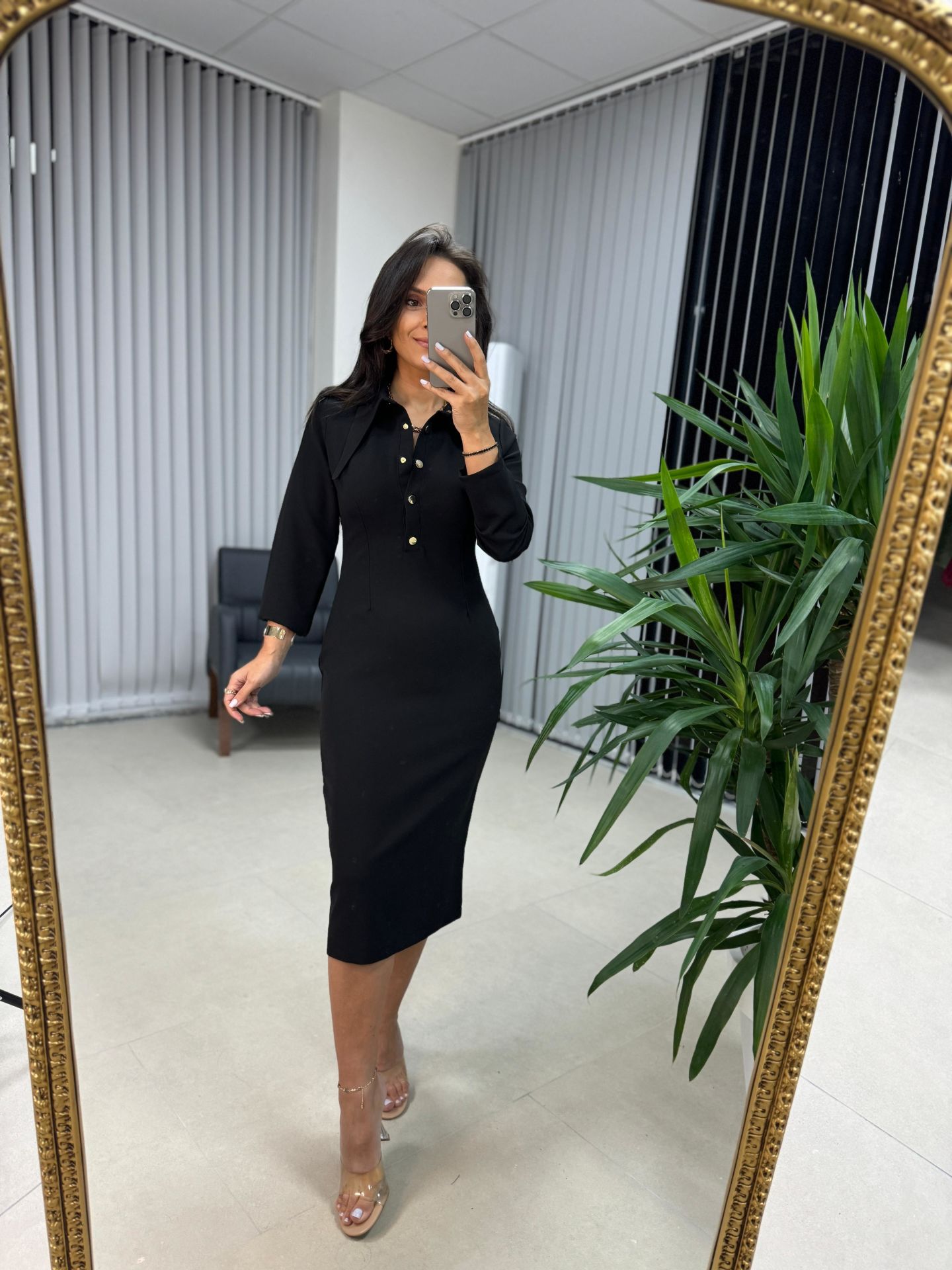 Ms Uzun Yaka Kalem Elbise