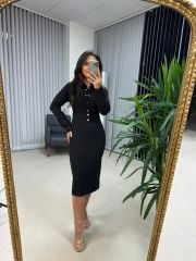 Ms Uzun Yaka Kalem Elbise