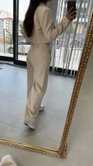 Çift Düğmeli Taş Palazzo Pantolon