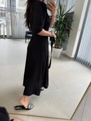 Dr 8437 Siyah Viskon Gömlek Elbise